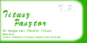 titusz pasztor business card